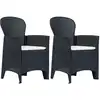 Image de vidaXL Chaises de jardin lot de 2 avec coussin Anthracite Plastique
