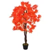 Image de vidaXL Plante Artificielle d'Erable avec Pot Décor Floral Fleur Artificielle Décoration Salon Salle de Séjour Bureau Maison Intérieur Rouge