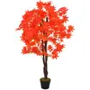 Image de vidaXL Plante artificielle d'érable avec pot Rouge 120 cm