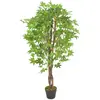 Image de vidaXL Plante artificielle d'érable avec pot Vert 120 cm