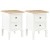 Image de vidaXL 2X Tables de Chevet Table de Nuit Armoire Latérale Bout de Canapé Rangement Chambre à Coucher Salon Salle de Séjour Maison Blanc MDF