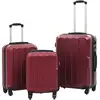 Image de vidaXL Valise rigide 3 pcs Rouge bordeaux ABS