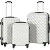 Image de vidaXL Valise rigide 3 pcs Argenté brillant ABS