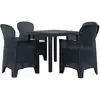 Image de vidaXL Ensemble à manger d'extérieur 5 pcs Plastique Aspect de rotin