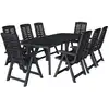 Image de vidaXL Ensemble à manger d'extérieur 9 pcs Plastique Anthracite