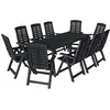Image de vidaXL Ensemble de Salle à Manger de Jardin 11pcs Plastique Anthracite Meuble