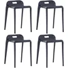 Image de Tabourets empilables lot de 4 noir plastique