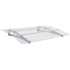 Image de vidaXL Auvent de Porte Marquise de Porte d'Entrée Marquise de Fenêtre Entrée Magasin Abri Contre la Pluie Argenté et Transparent 120x90 cm Polycarbonate