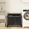 Image de vidaXL Trieuse à linge avec 3 sacs Noir Acier