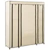 Image de vidaXL Armoire avec Compartiments et tiges Crème 150x45x176 cm Tissu