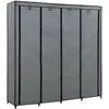 Image de vidaXL Garde-Robe avec 4 Compartiments Gris 175x45x170 cm