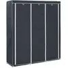 Image de vidaXL Armoire avec compartiments et barres Noir 150x45x175 cm Tissu