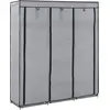Image de vidaXL Armoire avec compartiments et barres Gris 150x45x175 cm Tissu