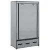 Image de vidaXL Garde-Robe Penderie Armoire de Rangement Stockage Vêtements Meuble de Rangement Organisateur Chambre à Coucher Chaussures Gris Tissu