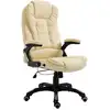 Image de vidaXL Chaise de bureau Crème Similicuir
