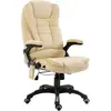 Image de vidaXL Chaise de bureau de massage Crème Similicuir