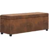 Image de Banc avec compartiment de rangement 116 cm Marron Similicuir