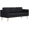 Image de vidaXL Canapé à 3 Places Banquette Sofa Causeuse de Salon Meuble de Salon Mobilier de Salon Maison Salle de Séjour Intérieur Tissu Noir