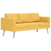 Image de vidaXL Canapé à 3 Places Banquette Sofa de Salon Causeuse Meuble de Salon Mobilier de Salon Maison Salle de Séjour Intérieur Tissu Jaune