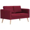Image de vidaXL Canapé à 2 Places Tissu Rouge Bordeaux