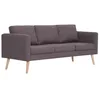 Image de vidaXL Canapé à 3 Places Banquette Sofa de Salon Causeuse Meuble de Salon Mobilier de Salon Maison Salle de Séjour Intérieur Tissu Taupe