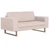 Image de vidaXL Canapé à 2 Places Tissu Crème