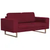 Image de vidaXL Canapé à 2 Places Banquette Sofa de Salon Causeuse Meuble de Salon Mobilier de Salon Maison Salle de Séjour Intérieur Tissu Rouge Bordeaux