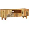 Image de vidaXL Meuble TV sculpté à la main 120x30x40 cm Bois de récupération
