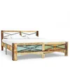 Image de vidaXL Cadre de Lit Bois de Récupération Massif Sommier à Lattes Lit Double Adulte Cadre à Lattes Base de Lit Chambre à Coucher Maison Intérieur 160 x 200 cm