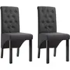 Image de vidaXL Chaises à manger lot de 2 gris foncé tissu