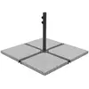 Image de vidaXL Plaques de poids de parasol 4 pcs Granit Gris Carré 100 kg