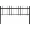 Image de vidaXL Clôture de jardin avec dessus en lance Acier 1,8 m Noir