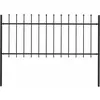 Image de vidaXL Clôture de jardin avec dessus en forme de lance en acier 181 x 80 cm Noir