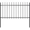 Image de vidaXL Clôture de jardin avec dessus en forme de lance en acier 181 x 100 cm Noir