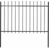 Image de vidaXL Clôture de jardin avec dessus en forme de lance en acier 181 x 120 cm Noir