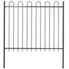 Image de vidaXL Clôture de jardin BOXTEL avec arceau supérieur en acier 181 x 150 cm noir
