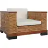 Image de vidaXL Fauteuil avec coussins Marron Rotin naturel