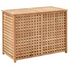 Image de vidaXL Coffre à Linge Coffre de Blanchisserie Boîte à Linge Boîte de Rangement Salle de Bain Chambre à Coucher 87,5x46x67 cm Bois de Noyer Massif