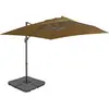 Image de vidaXL Parasol de jardin avec base portable taupe
