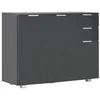 Image de vidaXL Buffet Noir Brillant 107x35x80,5 cm
