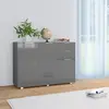 Image de vidaXL Buffet Gris brillant 107x35x80,5 cm
