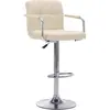 Image de vidaXL Chaise de bar Crème Tissu