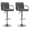 Image de vidaXL Chaises de bar lot de 2 gris clair tissu