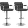 Image de vidaXL Chaises de bar lot de 2 gris foncé tissu