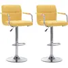 Image de vidaXL Chaises de bar lot de 2 jaune tissu