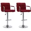Image de vidaXL Chaises de bar lot de 2 bordeaux tissu
