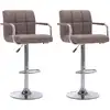 Image de vidaXL Chaises de bar lot de 2 taupe tissu