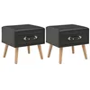 Image de Tables de chevet 2 pcs Noir 40x35x40 cm Similicuir