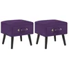 Image de vidaXL 2X Tables de Chevet Table de Nuit Commode Table d’Appoint Bout de Canapé Table Basse Chambre à Coucher Salon Salle de Séjour Violet Foncé Velours