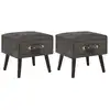 Image de vidaXL Tables de chevet 2 pcs Gris 40x35x40 cm Velours